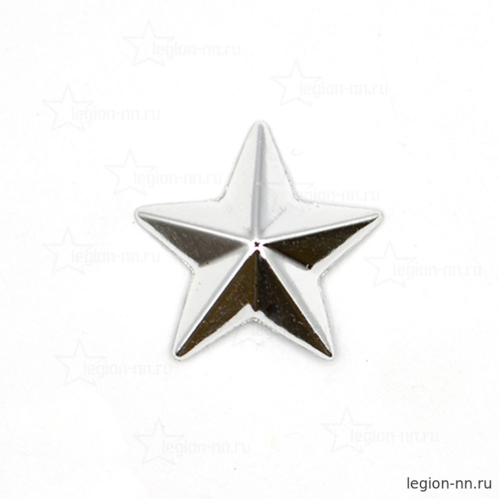 Звезда на погоны пласт. 20 мм сер., изображение 1