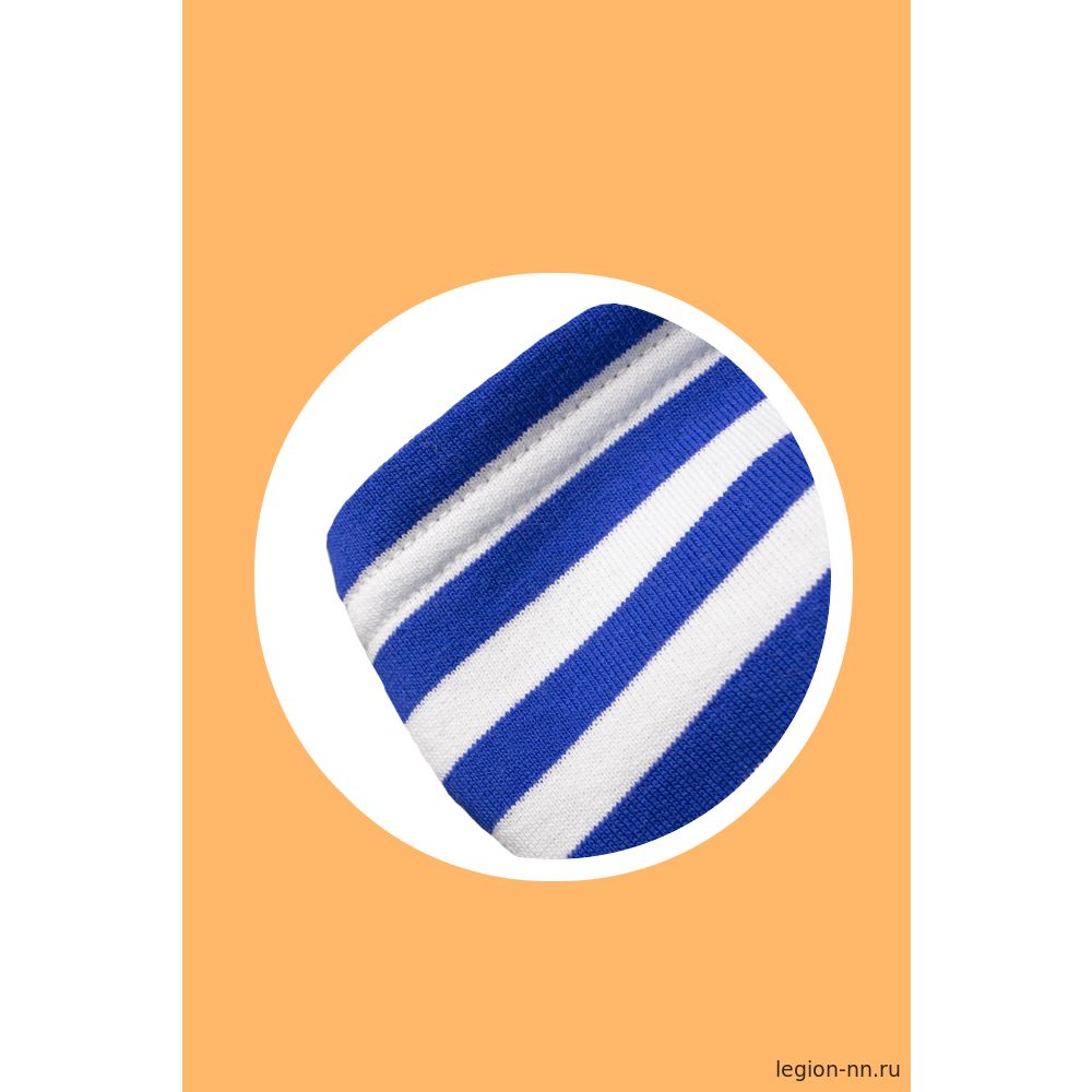 Тельняшка с начесом (трехнитка) цв. голубой, изображение 4