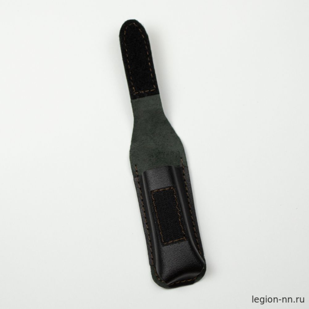 Чехол под обойму ПМ кожаный черный с липучкой (водоотталкивающее покрытие), изображение 2
