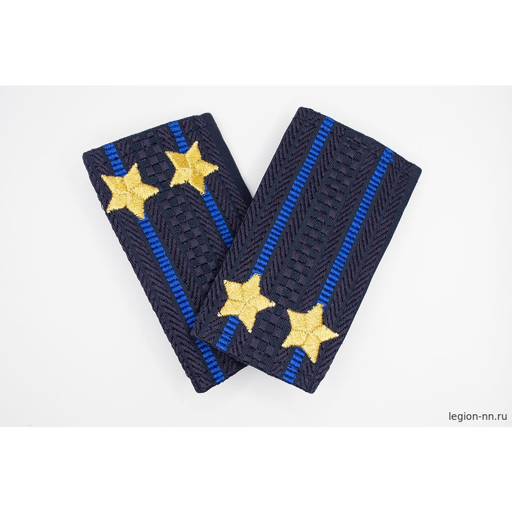 Фальш погоны СД МВД темно-синие вышитые (подполковник), изображение 2