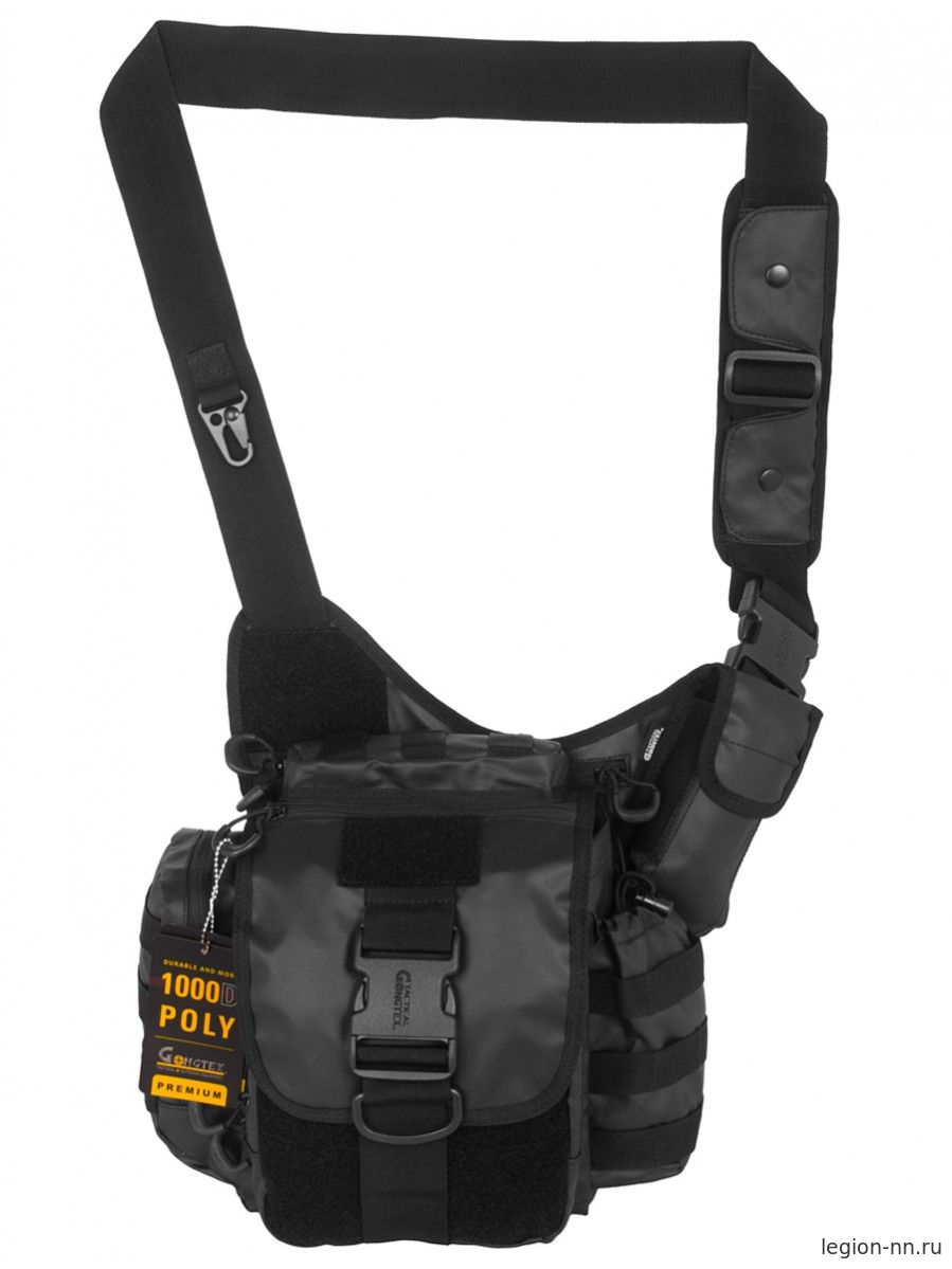Тактическая сумка через плечо GONGTEX арт 0418, цвет Черный