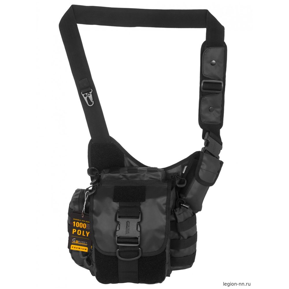 Тактическая сумка через плечо GONGTEX арт 0418, цвет Черный, изображение 1